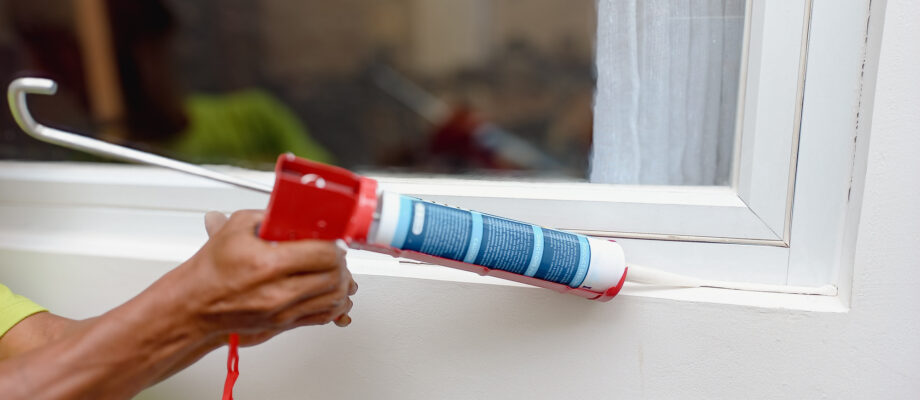 Caulking windows for insect control