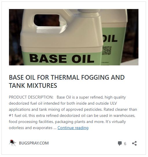 Deodorized Base Oil Bugspray