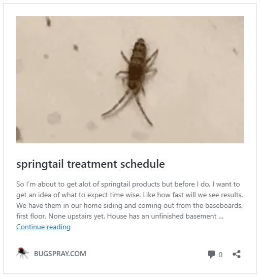 SPRING TREATMENT SCHEDULE