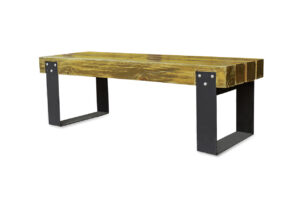 Butternut Wood bench with steel legs