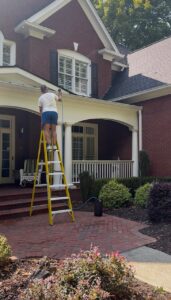 Sky Hy Spraying while on a Ladder